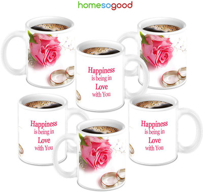 49% OFF on HomeSoGood Love With You Quotes On Coffee Ceramic Mug 280 ml, Pack of 6 49% OFF on HomeSoGood Love With You Quotes On Coffee Ceramic Mug 280 ml, Pack of 6