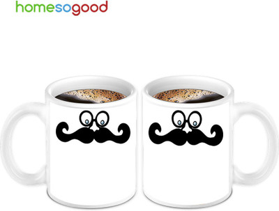 45% OFF on HomeSoGood White Cute Cartoon Coffee 2 Mugs Ceramic Mug 280 ml, Pack of 2 45% OFF on HomeSoGood White Cute Cartoon Coffee 2 Mugs Ceramic Mug 280 ml, Pack of 2
