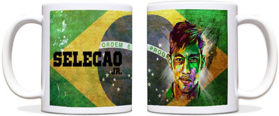 60% OFF on ShopMantra Neymar Jr. Brazil Football Black Ceramic Mug 300 ml