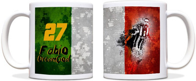 60% OFF on ShopMantra Fabio Quagliarella Italy Football Black Ceramic Mug 300 ml