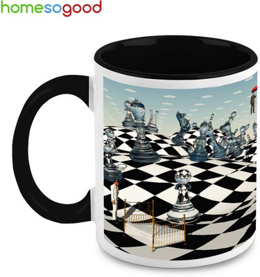 33% OFF on HomeSoGood Coffee With Chess Master Ceramic Mug 325 ml
