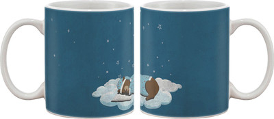 15% OFF on Artifa Bear Sleeping On Cloud Porcelain, Ceramic Mug 350 ml