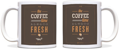 54% OFF on ShopMantra Coffee Time Always Fresh Black Ceramic Mug 300 ml