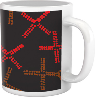 66% OFF on Tiedribbons Shy Shine_Geometric Multicolor_ High Light Pattern Ceramic Mug 325 ml