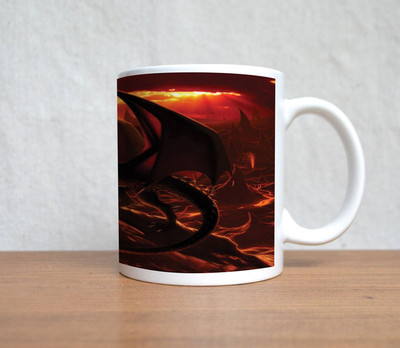 60% OFF on StyBuzz Red Dragon Abstract Porcelain Mug 300 ml