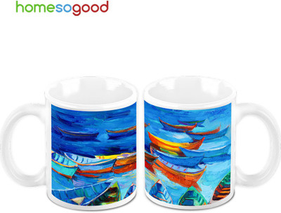 45% OFF on Homesogood Painting Of A Beach Pack Of 2 Ceramic Mug 325 ml, Pack of 2 45% OFF on Homesogood Painting Of A Beach Pack Of 2 Ceramic Mug 325 ml, Pack of 2