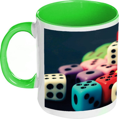 58% OFF on AMY Dice Multicolor Inside Green Coffee Ceramic Mug 325 ml 58% OFF on AMY Dice Multicolor Inside Green Coffee Ceramic Mug 325 ml