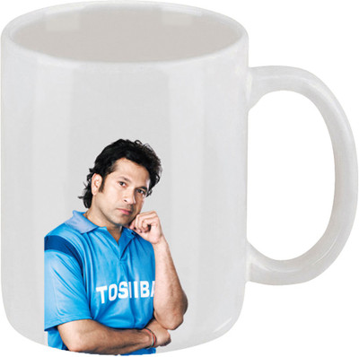 28% OFF on Ellicon C153 Sachin Tendulkar Coffee Ceramic Mug 325 ml