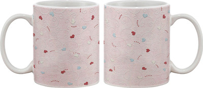 15% OFF on Artifa Red Heart Pink Texture Porcelain, Ceramic Mug 350 ml 15% OFF on Artifa Red Heart Pink Texture Porcelain, Ceramic Mug 350 ml