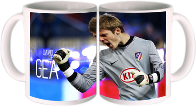 25% OFF on Shopkeeda FIFA 2014 David De Gea Shpwing Happiness Ceramic Mug 350 ml
