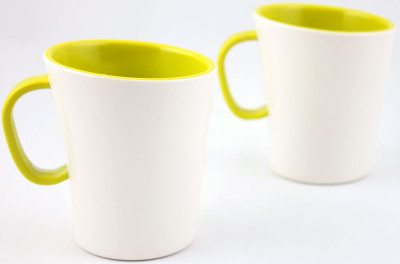 4% OFF on Hi Luxe Ivory Melamine 42249 Ivory - Green Melamine Mug Pack of 2