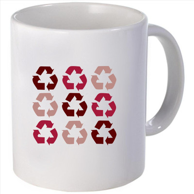 Snoogg pink recycleigns Ceramic Mug