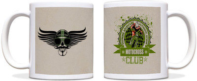 60% OFF on ShopMantra Motocross Bike Black Ceramic Mug 300 ml