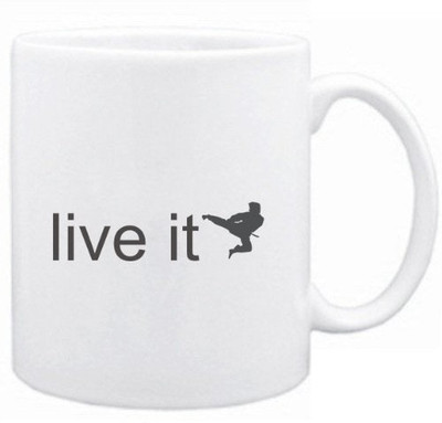 Snoogg Live it Karatetyle Porcelain Bone China Coffee Ceramic Mug Snoogg Live it Karatetyle Porcelain Bone China Coffee Ceramic Mug