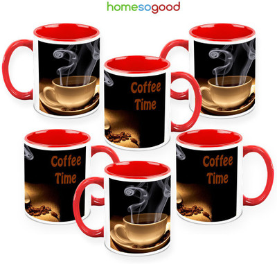 41% OFF on HomeSoGood Hot Coffee Time QTY 6 Ceramic Mug 325 ml, Pack of 6 41% OFF on HomeSoGood Hot Coffee Time QTY 6 Ceramic Mug 325 ml, Pack of 6