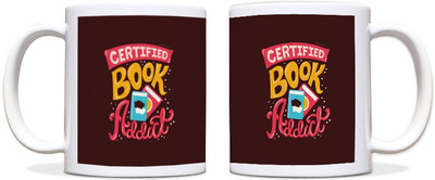 60% OFF on ShopMantra Certified Book Addicted Black Ceramic Mug 300 ml