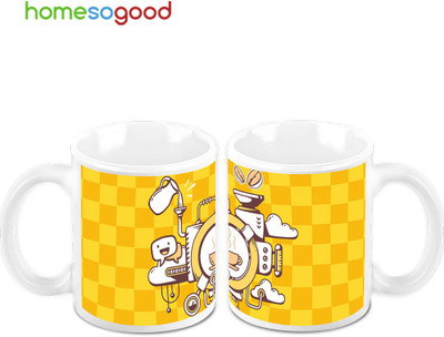 Homesogood The Coffee Machine Pack Of 2 Ceramic Mug 325 ml, Pack of 2 Homesogood The Coffee Machine Pack Of 2 Ceramic Mug 325 ml, Pack of 2
