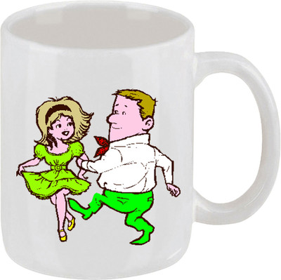 28% OFF on Ellicon Dance Couple Funy Coffee Ceramic Mug
