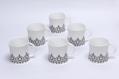 Clay Craft Diamond 341 Bone China Mug 170 ml, Pack of 6 Clay Craft Diamond 341 Bone China Mug 170 ml, Pack of 6