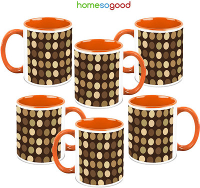 41% OFF on HomeSoGood The Blinking Lights QTY 6 Ceramic Mug 325 ml, Pack of 6