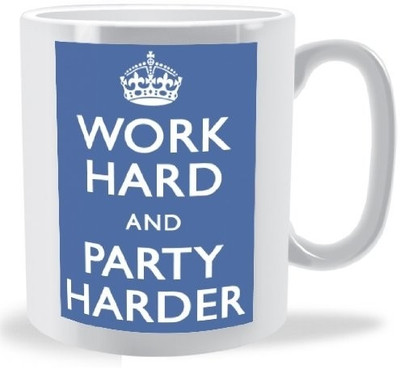40% OFF on Teeskart Work Hard And Party Harder Porcelain Mug 300 ml 40% OFF on Teeskart Work Hard And Party Harder Porcelain Mug 300 ml