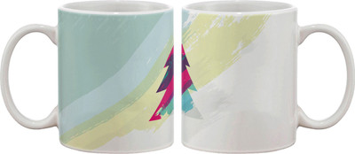15% OFF on Artifa Colourful Christmas Tree Porcelain, Ceramic Mug 350 ml