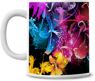 50% OFF on Lovely Collection Colorfull Flowers Ceramic Mug