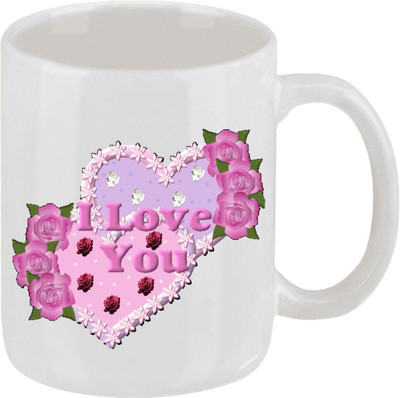 16% OFF on Ellicon I Love You Hearts Roses Ceramic Mug