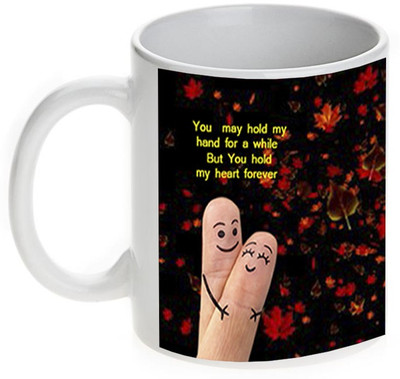 63% OFF on Mugwala You Hold my Heart Forever Floral Love Ceramic Mug 335 ml