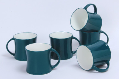 Clay Craft Diamond-DarkGreen-320 Bone China Mug 170 ml, Pack of 6