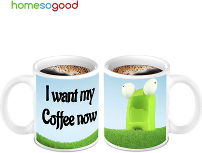 45% OFF on HomeSoGood I Wanna Coffee Ceramic Mug 280 ml, Pack of 2 45% OFF on HomeSoGood I Wanna Coffee Ceramic Mug 280 ml, Pack of 2