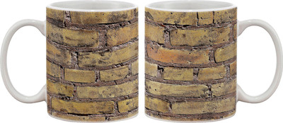 Artifa Brick Wall Texture Porcelain, Ceramic Mug 350 ml