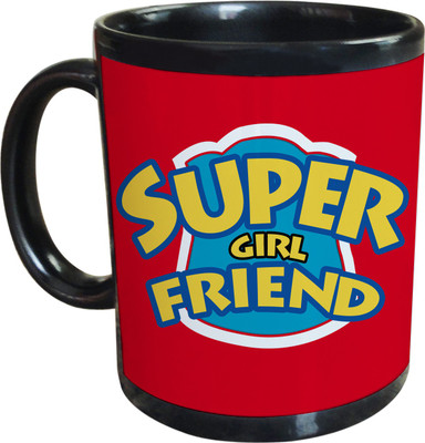55% OFF on SajawatHomes Gifts For Super Girl Friend Black Coffee Ceramic Mug 350 ml