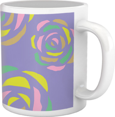 50% OFF on Tiedribbons Shy Shine_Geometric Multicolor_ Petal Rose Pattern Ceramic Mug 325 ml