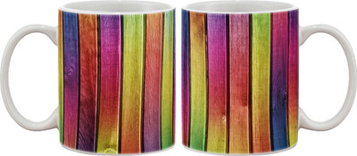 15% OFF on Artifa Colored Wooden Planks Porcelain, Ceramic Mug 350 ml