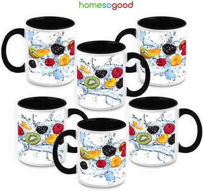 41% OFF on HomeSoGood Importance Of Fruits Ceramic Mug 325 ml, Pack of 6 41% OFF on HomeSoGood Importance Of Fruits Ceramic Mug 325 ml, Pack of 6