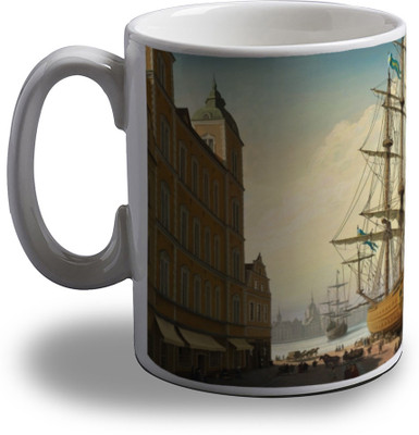 15% OFF on Artifa Vintage Dock Ships Porcelain, Ceramic Mug 350 ml