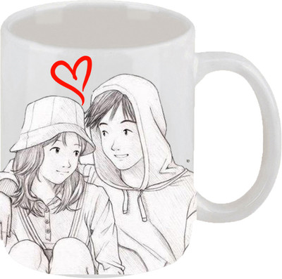 16% OFF on Ellicon 2 Love Couple Coffee Mug Ceramic Mug