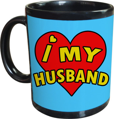 55% OFF on SajawatHomes Gifts For Husband Black Coffee Ceramic Mug 350 ml