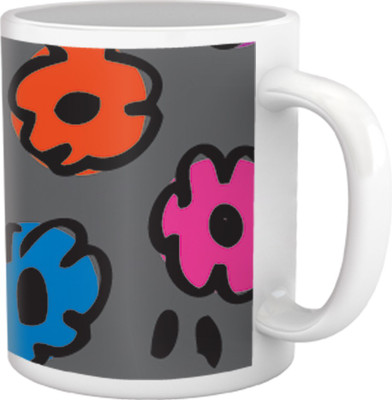 50% OFF on Tiedribbons Shy Shine_Geometric Multicolor_ Hand Made Pattern Ceramic Mug 325 ml