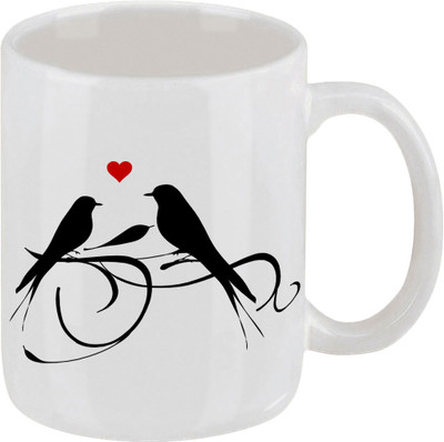 16% OFF on Ellicon 196 Love Birds Ceramic Mug