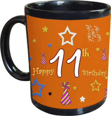 55% OFF on SajawatHomes 11th Happy Birthday Coffee Ceramic Mug 350 ml