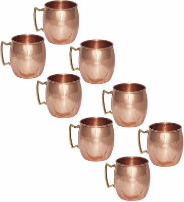 50% OFF on Prisha India Craft Love Copper Mug 460 ml, Pack of 8