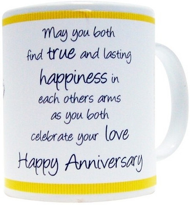 26% OFF on Everyday Gifts General Quote Gift For Happy Anniversary Ceramic Mug 400 ml