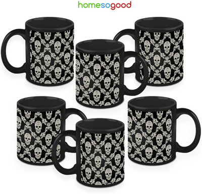 41% OFF on HomeSoGood The Look Is So Dangerous Coffee Ceramic Mug 280 ml, Pack of 6