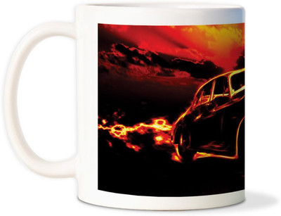 75% OFF on AMY Fire Flame Vintage Carcoffee Ceramic Mug