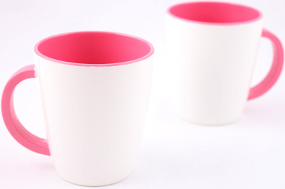 4% OFF on Hi Luxe Ivory Melamine 43052 Ivory - D Pink Melamine Mug Pack of 2