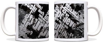 60% OFF on ShopMantra Believe Quote Black Ceramic Mug 300 ml