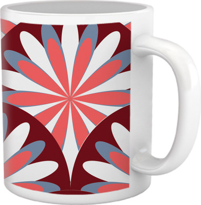 60% OFF on Tiedribbons Geometric Toned_Loud Floral Pattern_Light Shade Ceramic Mug 325 ml