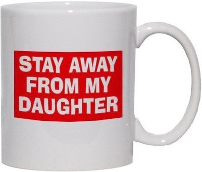 40% OFF on Teeskart Stay Away From My Daughter Porcelain Mug 300 ml